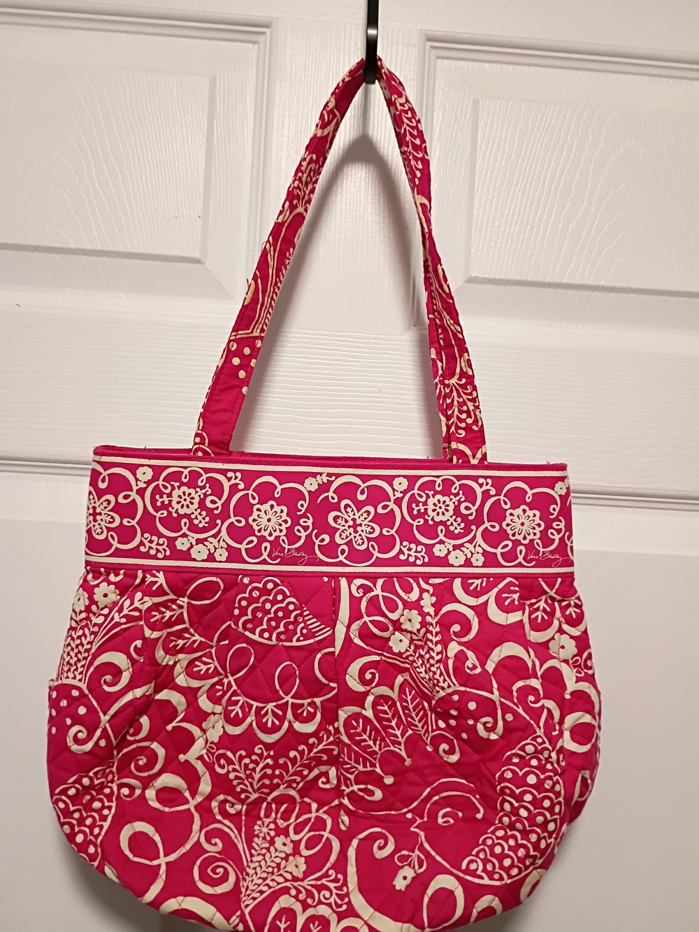 Vera Bradley Pink Floral Quilted Tote Bag - Women's Shoulder Bag